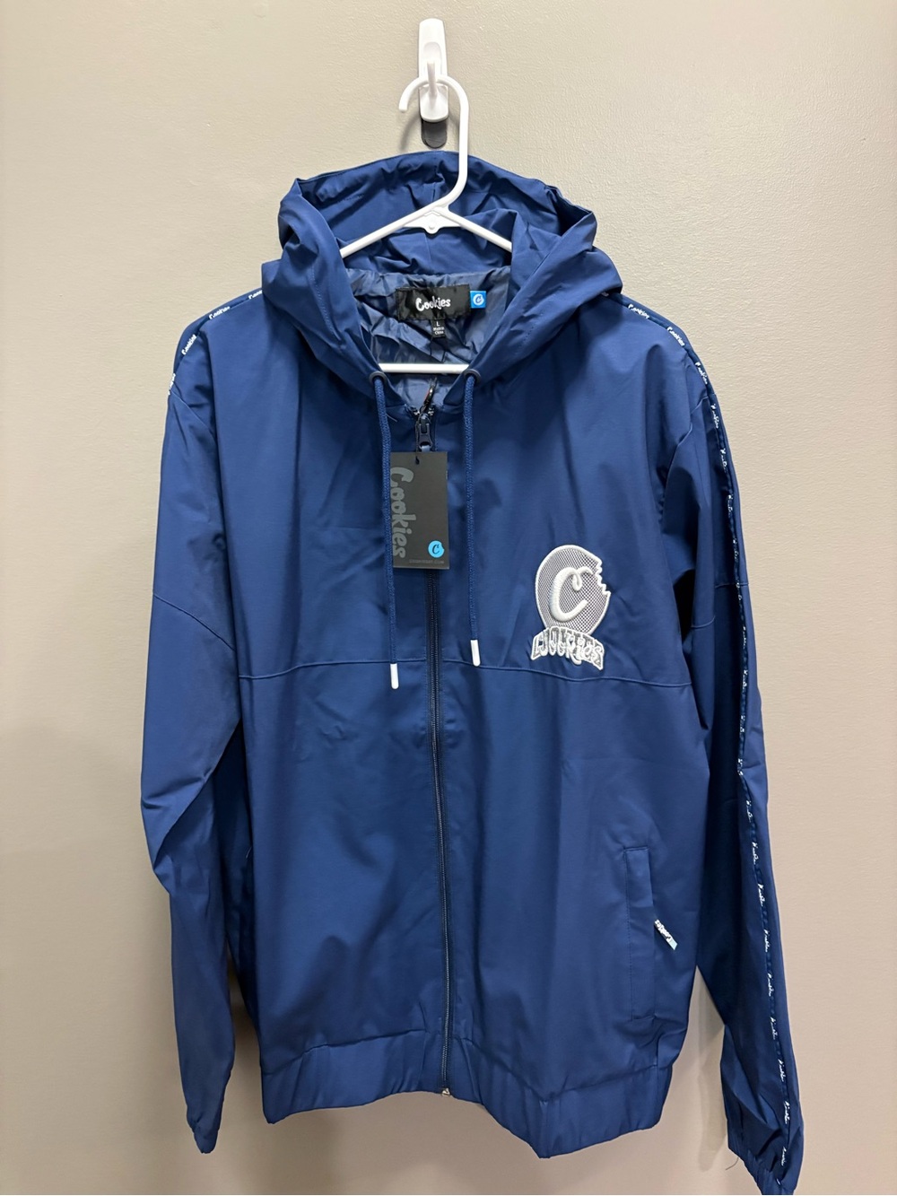 Cookies Men’s Navy Hooded Windbreaker Jacket
